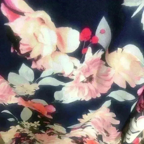 ELIZA J PINK& BLUE FLORAL SPECIAL OCCASION BELL SLEEVE CASUAL SUMMER DRESS SZ 6 - Picture 6 of 10